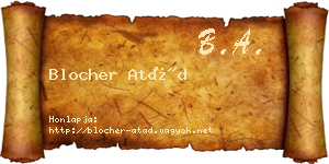 Blocher Atád névjegykártya